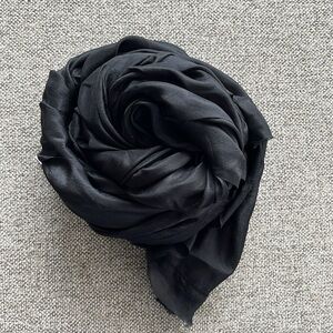 Eileen Fisher Black Silk Scarf